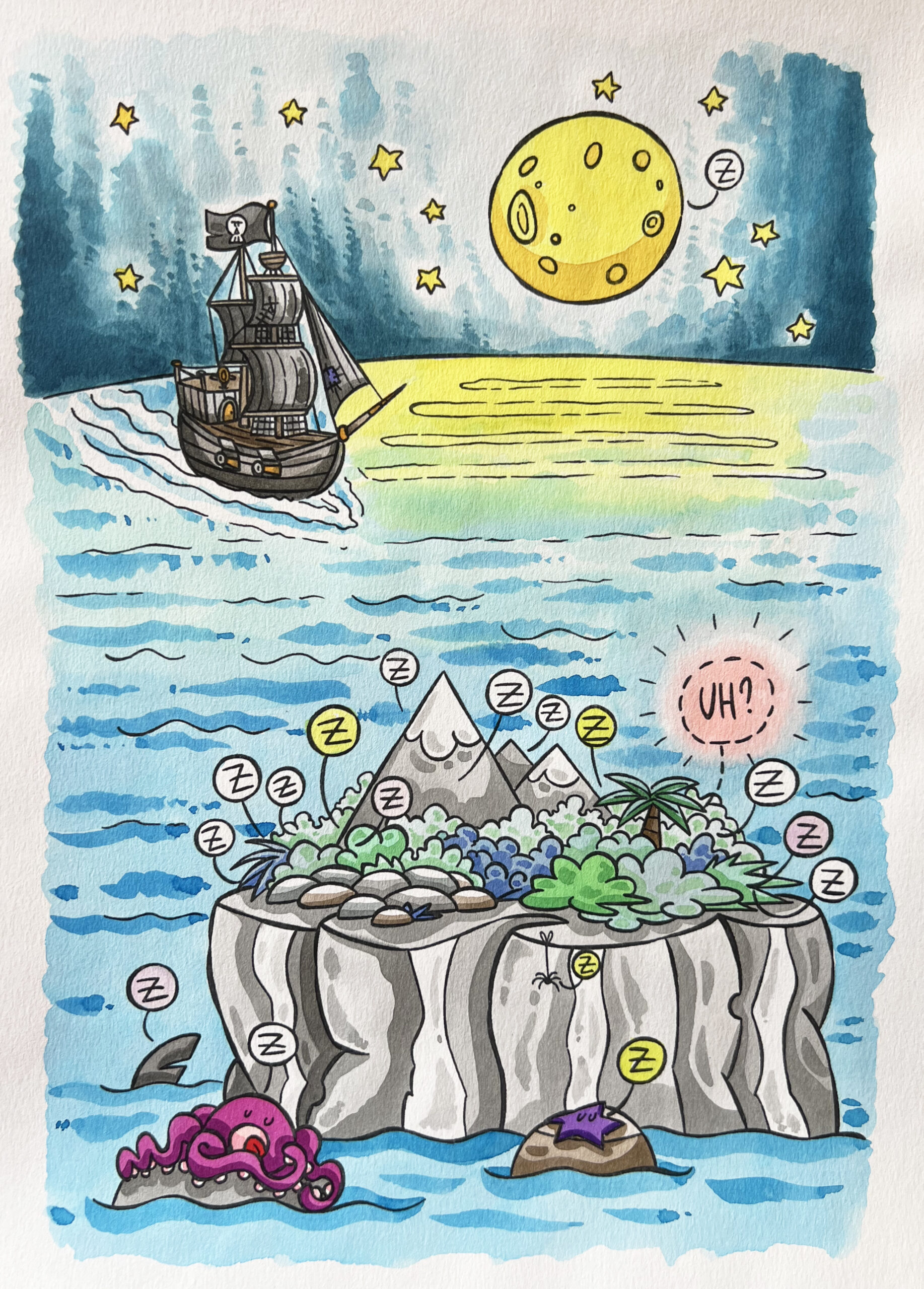 l'isola dei gabbiani e l'arrivo dei pirati